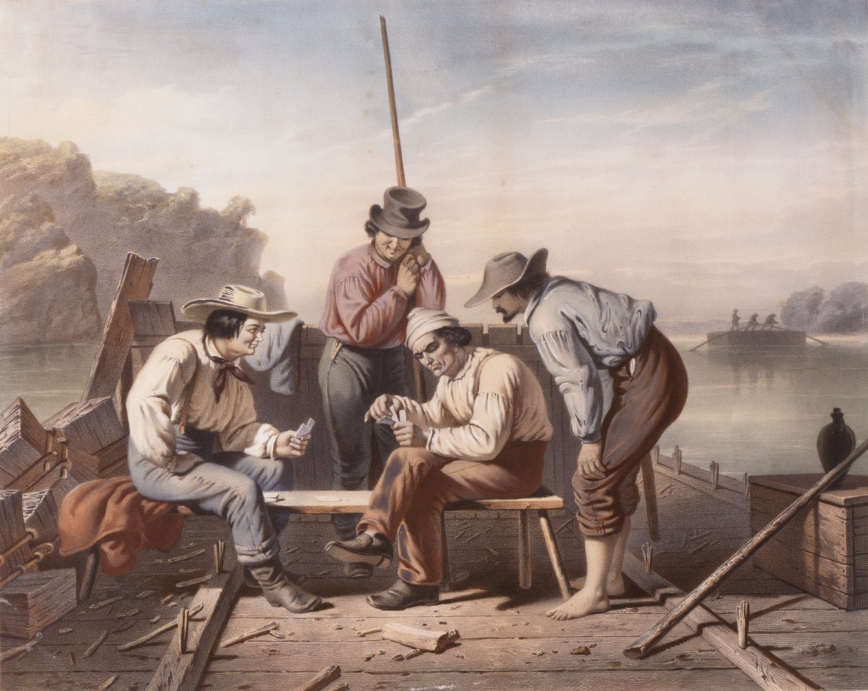 Bir İkilemde, Mississippi Raftsmen Oyun Kağıtları by Claude Régnier