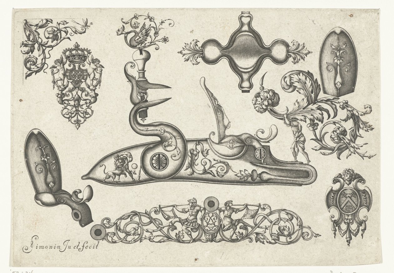 on motif Plusieurs parçaları ve süsleri Darquebuzerie (seri başlığı) by Claude Simonin
