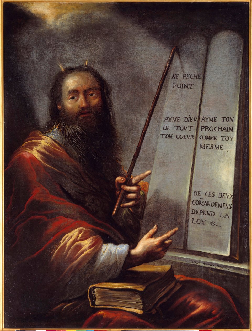 Musa ve Kanun Tabloları Tablosu Claude Vignon (1593-1670) 17. Yüzyıl Güneşi. 1.29x0.9 m Rouen, Güzel Sanatlar Müzesi by Claude Vignon