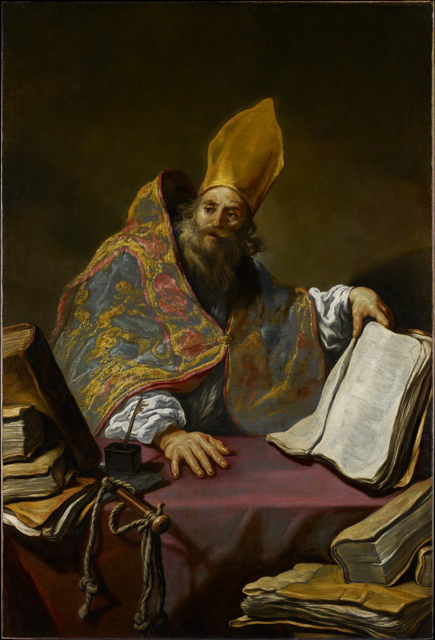 St. Ambrose, c.1623-25 (tuval üzerine yağlı boya) by Claude Vignon