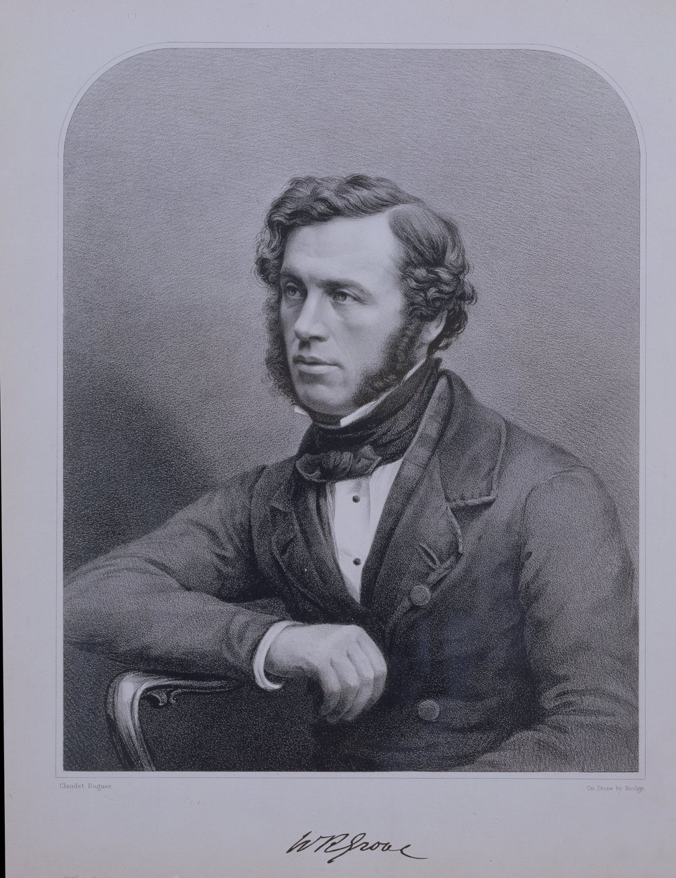 Bosley tarafından kazınmış Sir William Grove (1811-96) portresi by Claudet Daguer