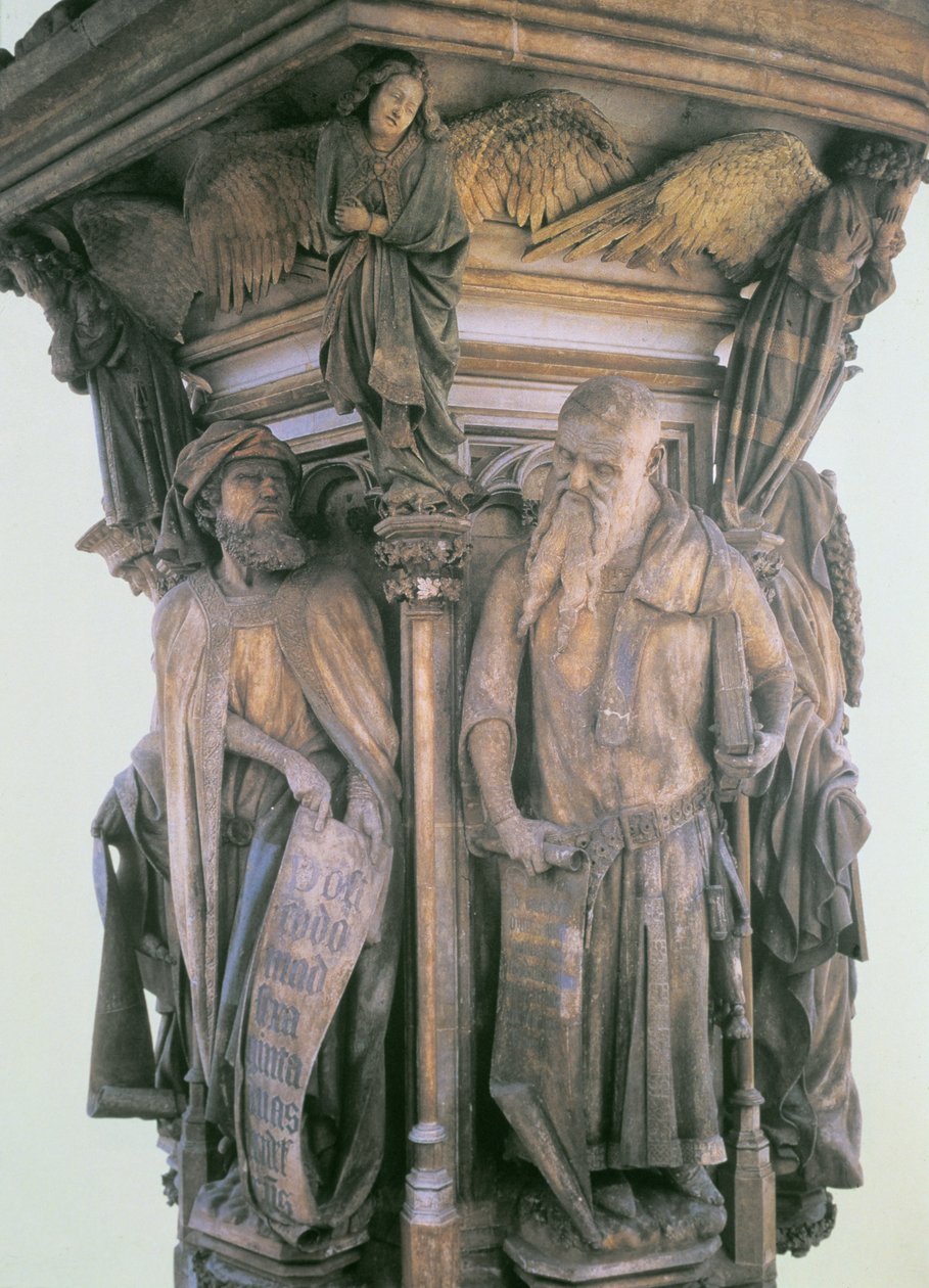 Daniel ve İşaya Anlaşmazlık İçinde, Musa Kuyusunun altıgen kaidesinden, 1395-1404 by Claus and Malouel, Jean Sluter
