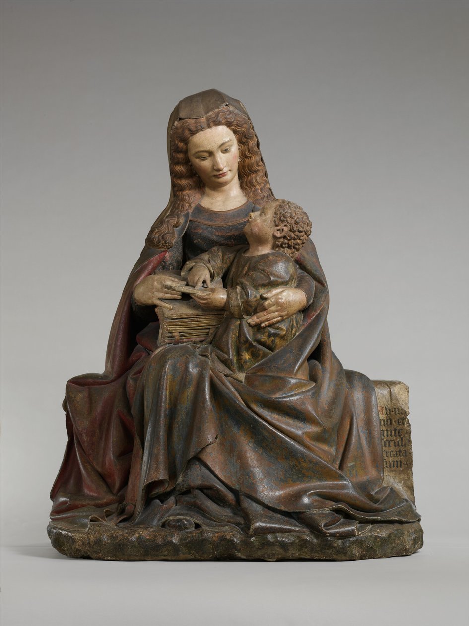 Bakire ve Çocuk, c.1415-17 (boya ve yaldızlı kireçtaşı) by Claus de Werve