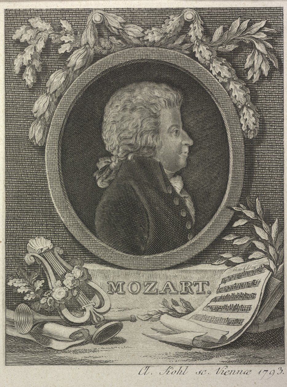 Wolfgang Amadeus Mozart, 1793 by Clemens Kohl