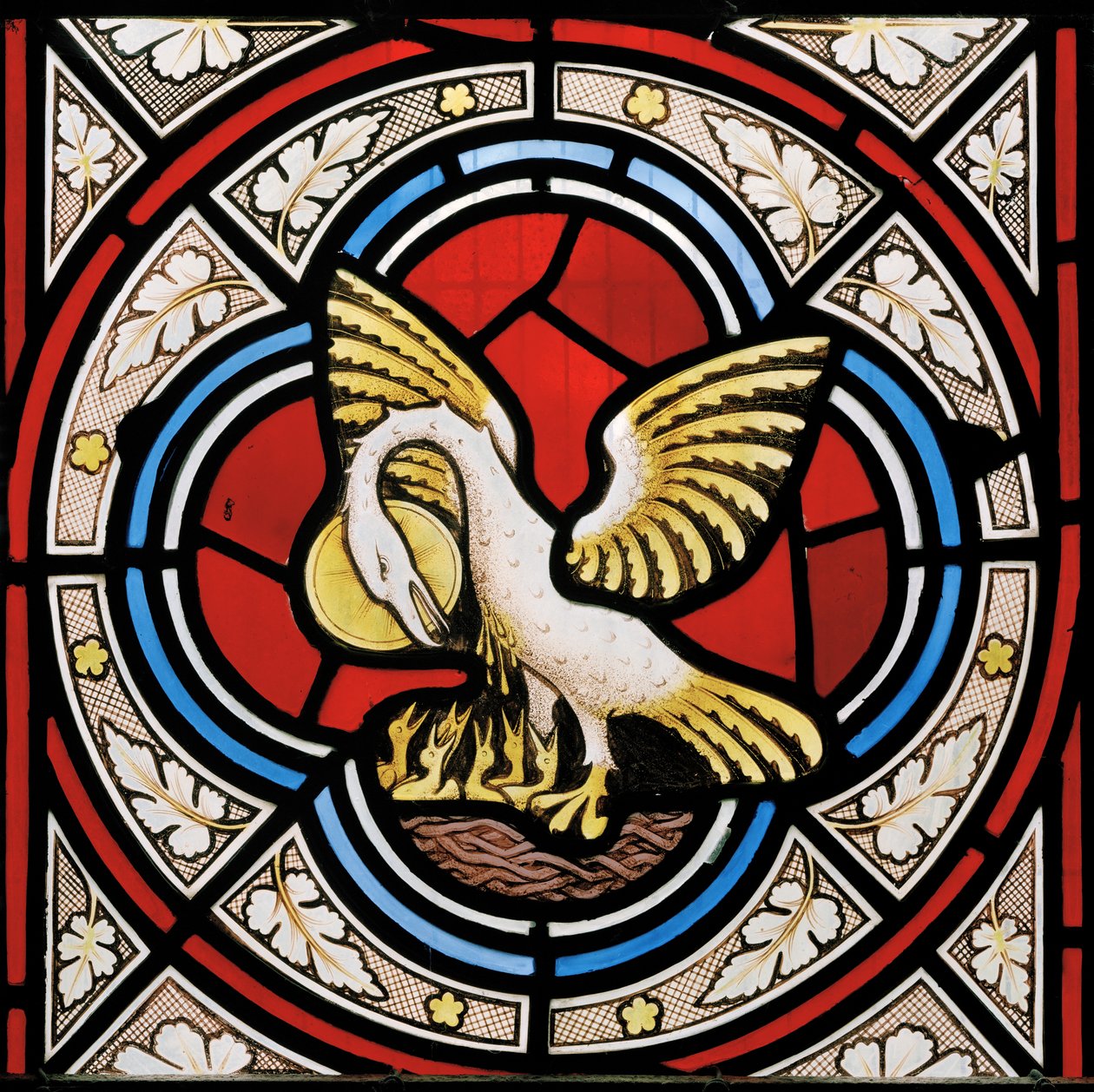 Pelikan, Dindarlığında, 1866 dolayları (vitray) by Clement James Heaton