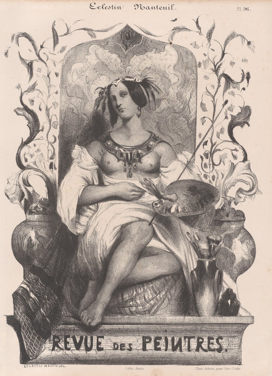 Revue de Peintres, 1835 için Başlık Sayfası. by Célestin Nanteuil