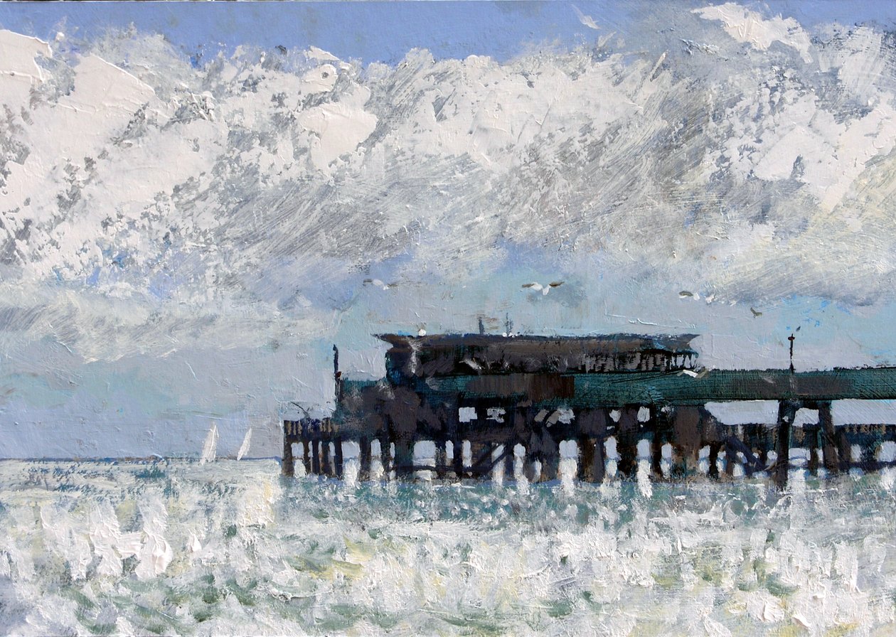 Deal Pier 2013, 2007 (gemide akrilik) by Clive Metcalfe