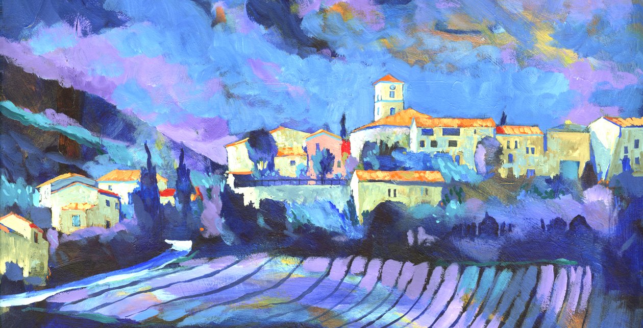 Languedoc, 2007 (gemide akrilik) by Clive Metcalfe