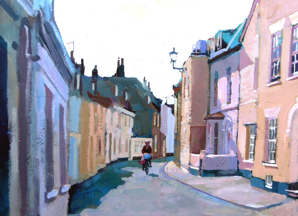 Middle St, Deal, 2007 (gemide akrilik) by Clive Metcalfe