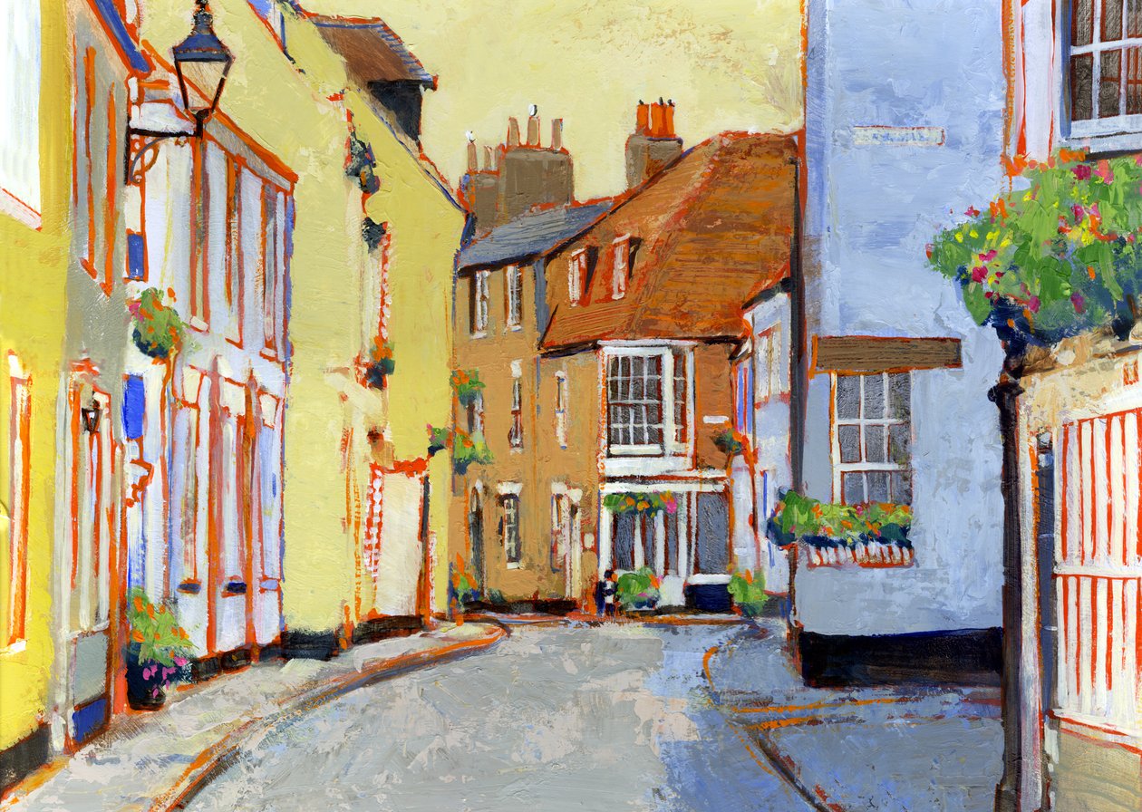 Middle Street, Deal 2, 2007 (gemide akrilik) by Clive Metcalfe