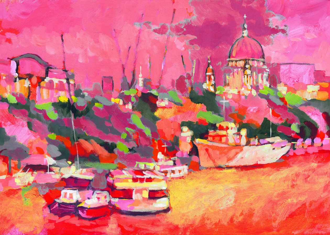 St Pauls Colour, 2007 (gemide akrilik) by Clive Metcalfe