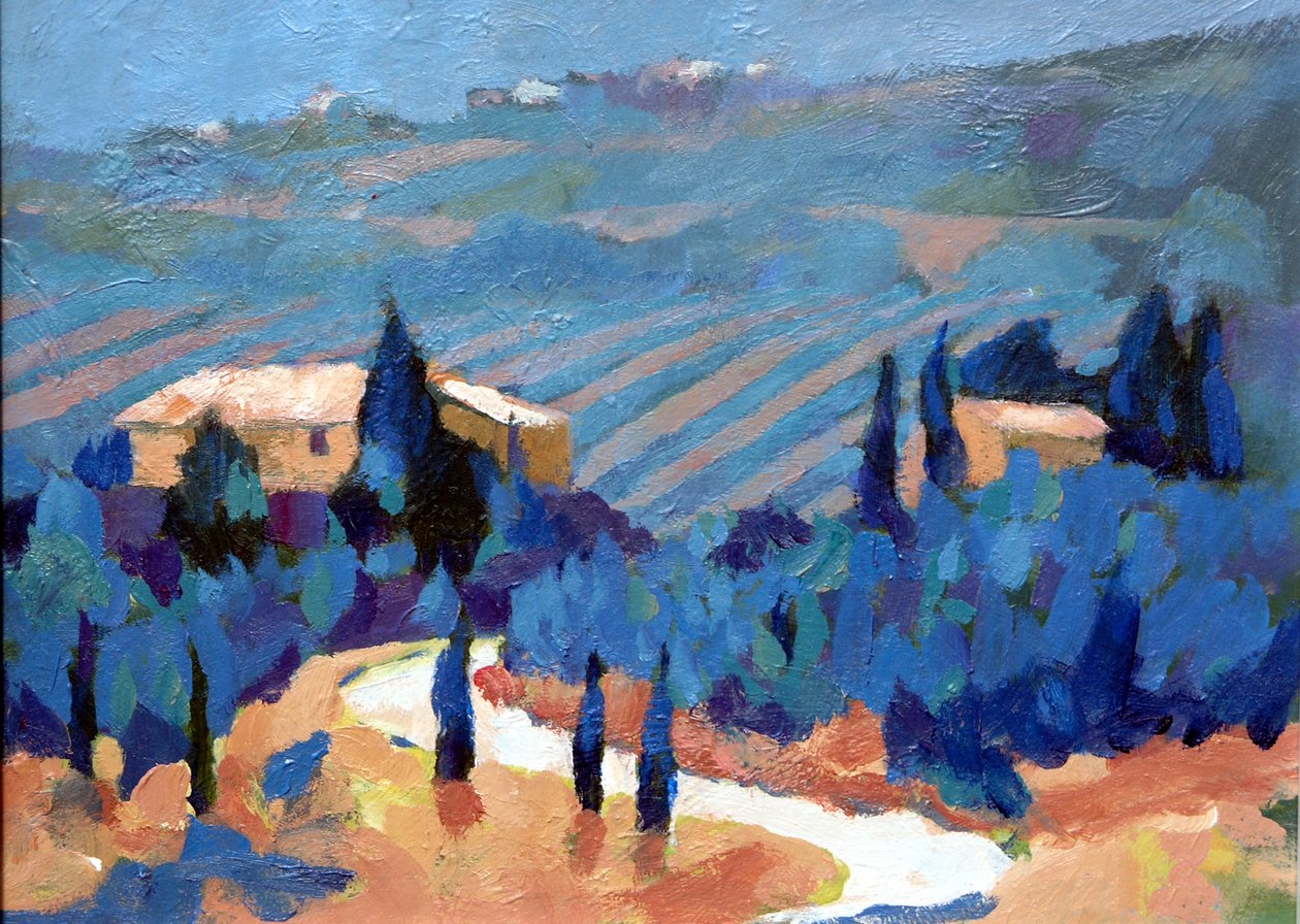 Toskana 2, 2007 (gemide akrilik) by Clive Metcalfe