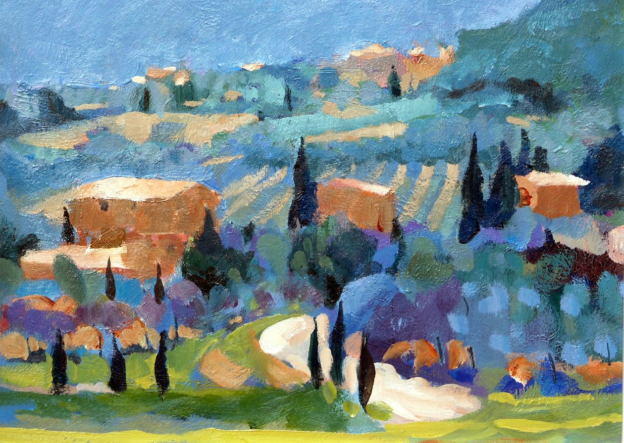 Toskana, 2007 (gemide akrilik) by Clive Metcalfe