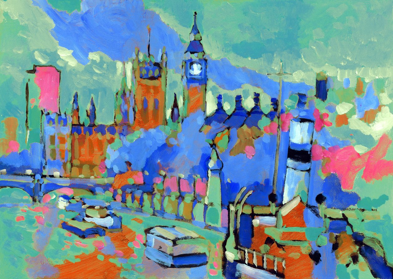 Westminster, 2007 (gemide akrilik) by Clive Metcalfe