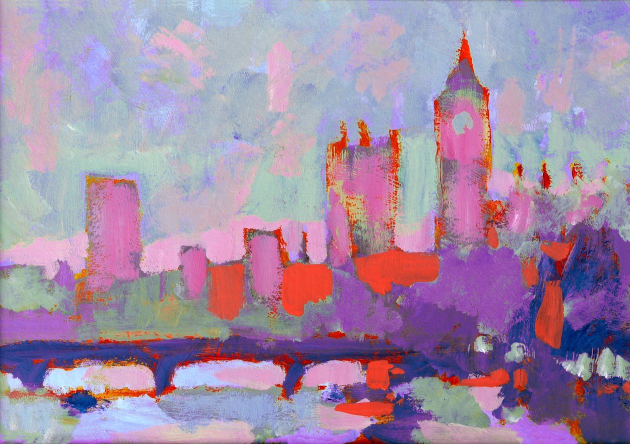 Westminster Fauve, 2007 (gemide akrilik) by Clive Metcalfe