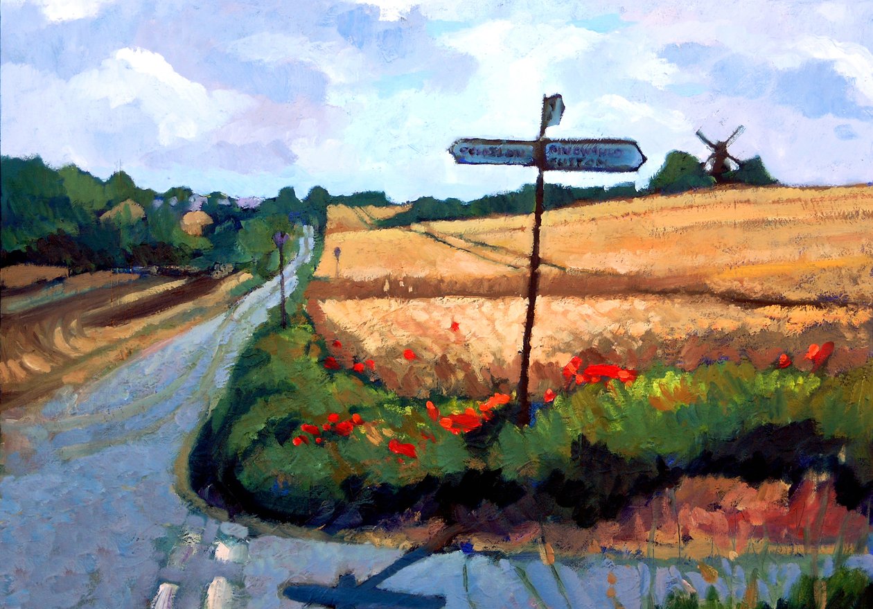 Yel değirmeni, 2007 (gemide akrilik) by Clive Metcalfe