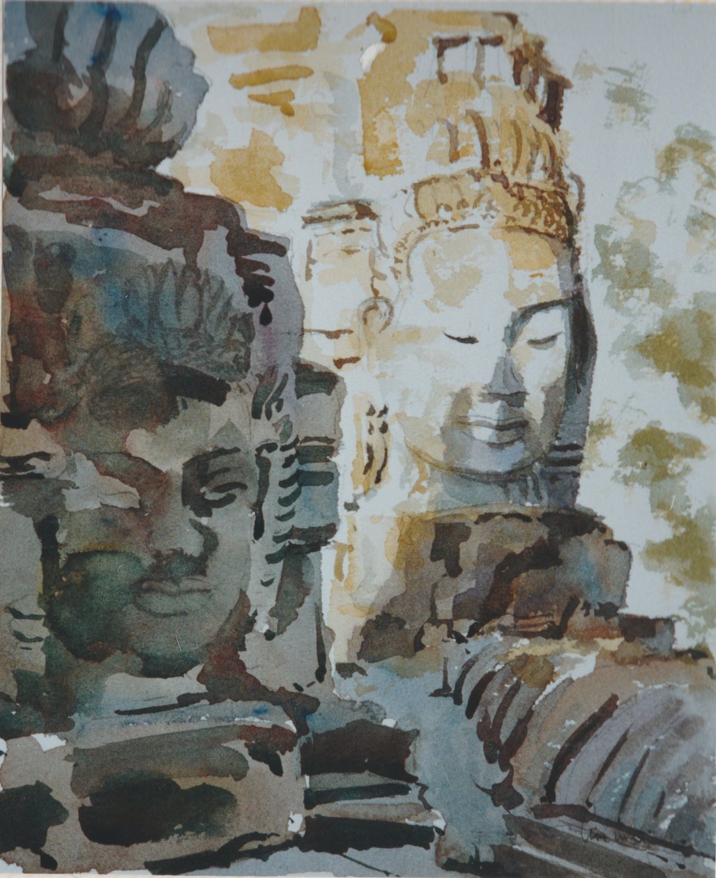 Bayon - Loving Kindness, 2000 (suluboya) by Clive Wilson