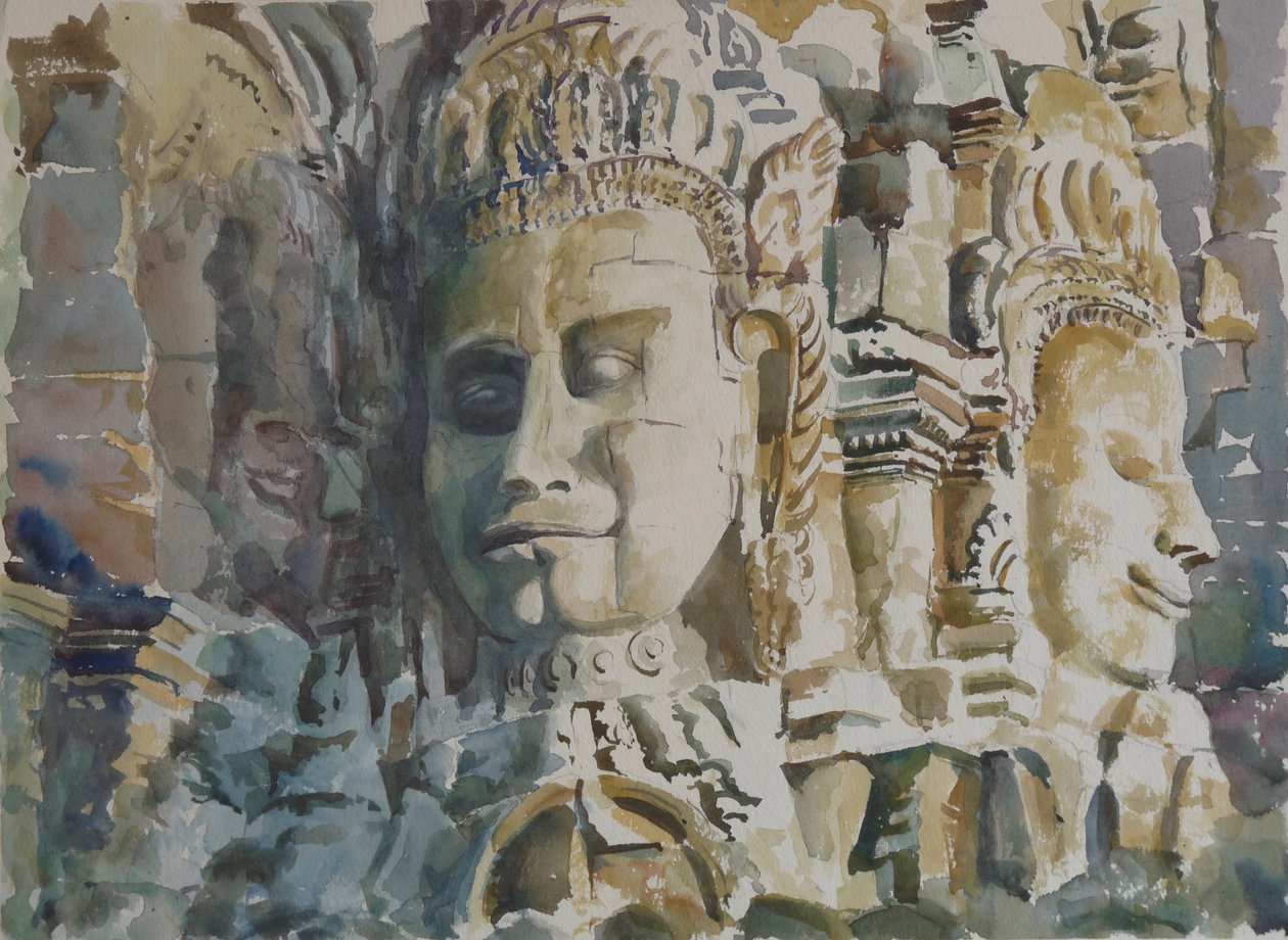 Bayon: Şafak - Sevgi dolu nezaket ve Eşitlik, 2000 (suluboya) by Clive Wilson