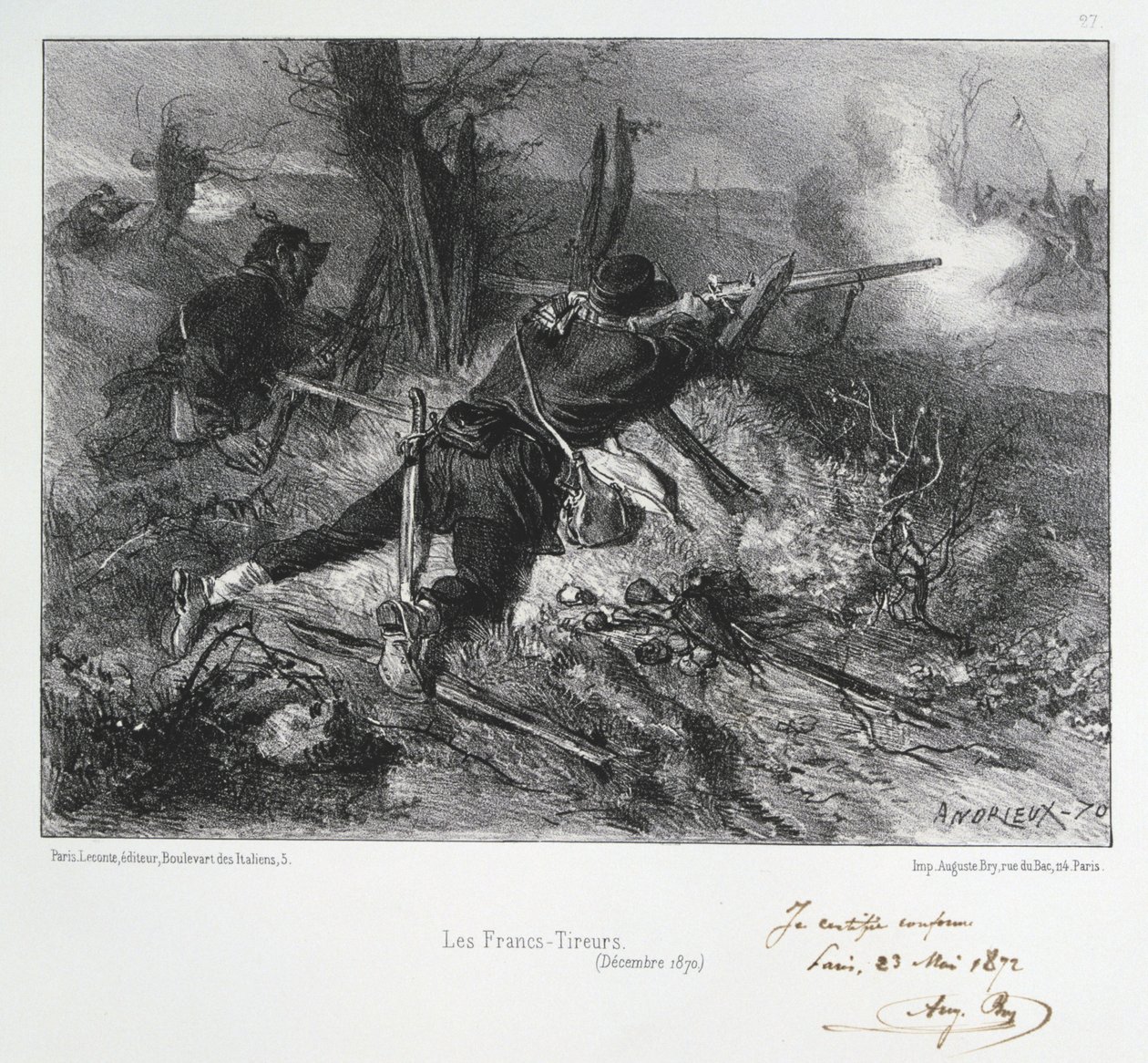 Fransa-Prusya Savaşı 1870-1871: Fransız tüfekçiler. Clement August Andrieux