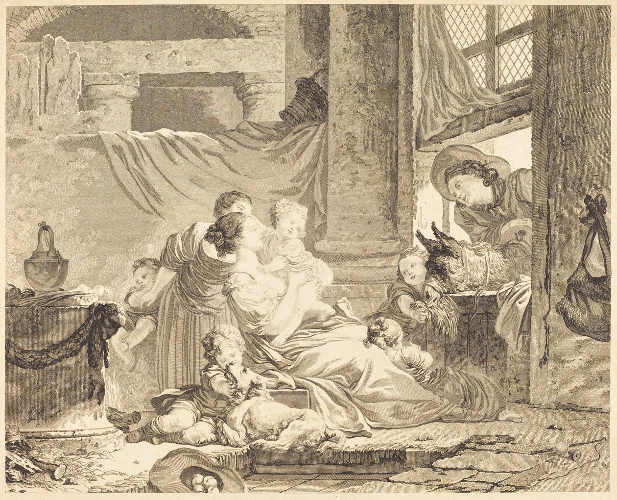 Çiftçinin Ailesi by Clément Pierre Marillier after Jean Honoré Fragonard