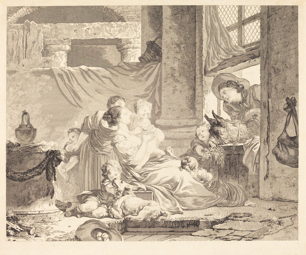 Çiftçinin Ailesi by Clément Pierre Marillier after Jean Honoré Fragonard