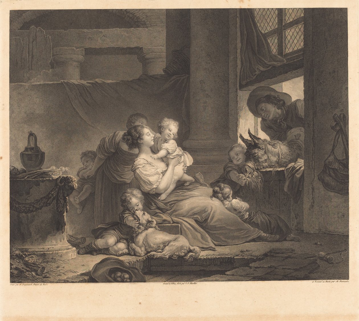 Çiftçinin Ailesi by Clément Pierre Marillier and Antoine Louis Romanet after Jean Honoré Fragonard