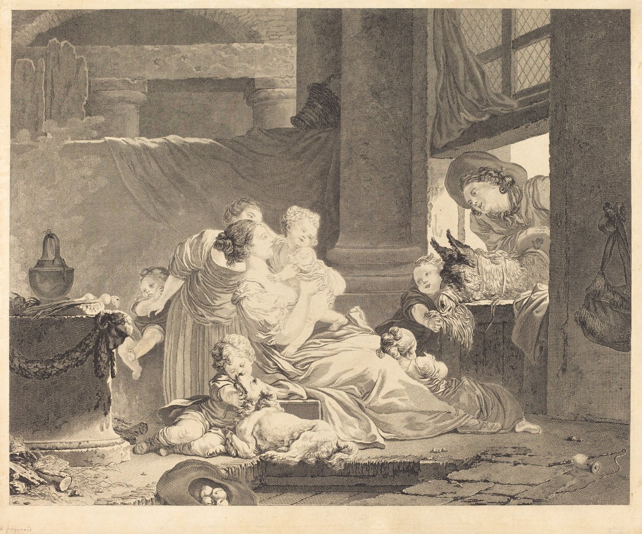 Çiftçinin Ailesi by Clément Pierre Marillier and Antoine Louis Romanet after Jean Honoré Fragonard