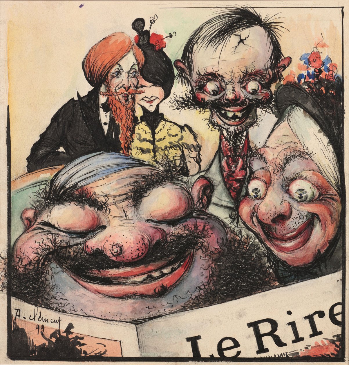Le Rire dergisi için kapak tasarımı, 1896. by Clément Rochel