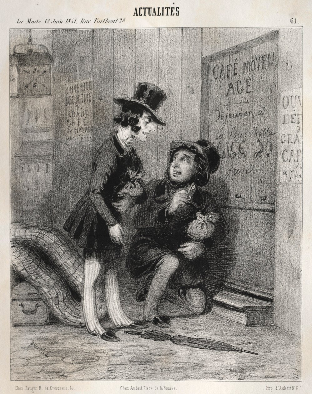 Haber: Hey dostum! bugün iş böyle yapıyoruz! gösteriyoruz..., 1841. by Clémente Pruche