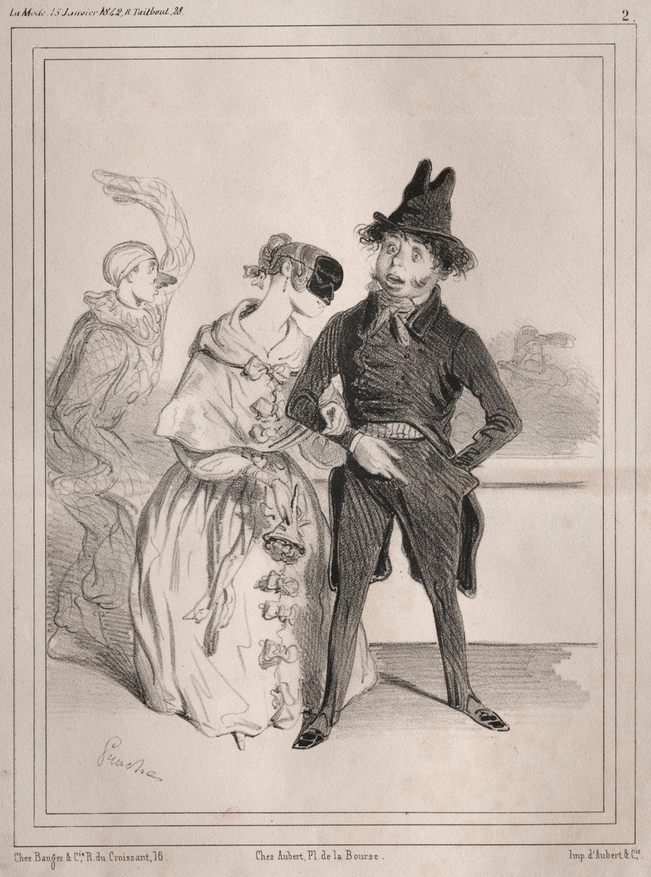 Karnaval pochades: Tekil! bana Philibert Désormeaux, 1842 olduğumu söylüyor. by Clémente Pruche