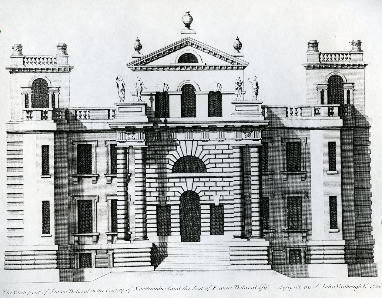 Seaton Delaval için Tasarım, 1721 by Colen Campbell