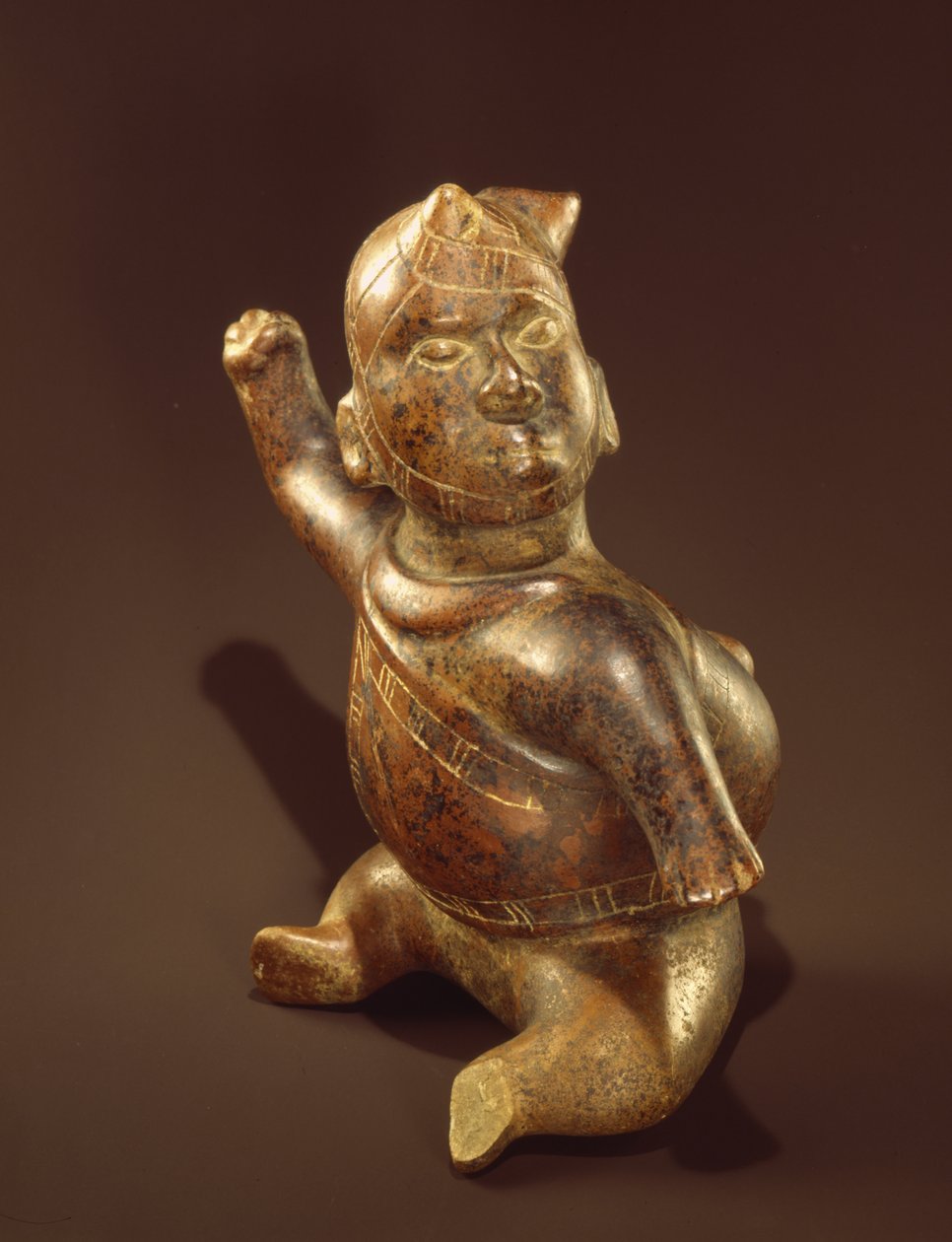Boynuzlu figürlü kap (seramik) by Colima Culture