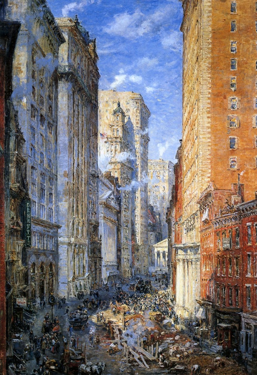 Broad Street, New York, 1904 dolayları by Colin Campbell Cooper