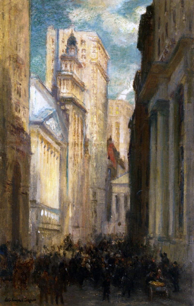 ವಾಲ್ ಸ್ಟ್ರೀಟ್, ನ್ಯೂಯಾರ್ಕ್, c.1905 ಟರ್ಕ್ by Colin Campbell Cooper