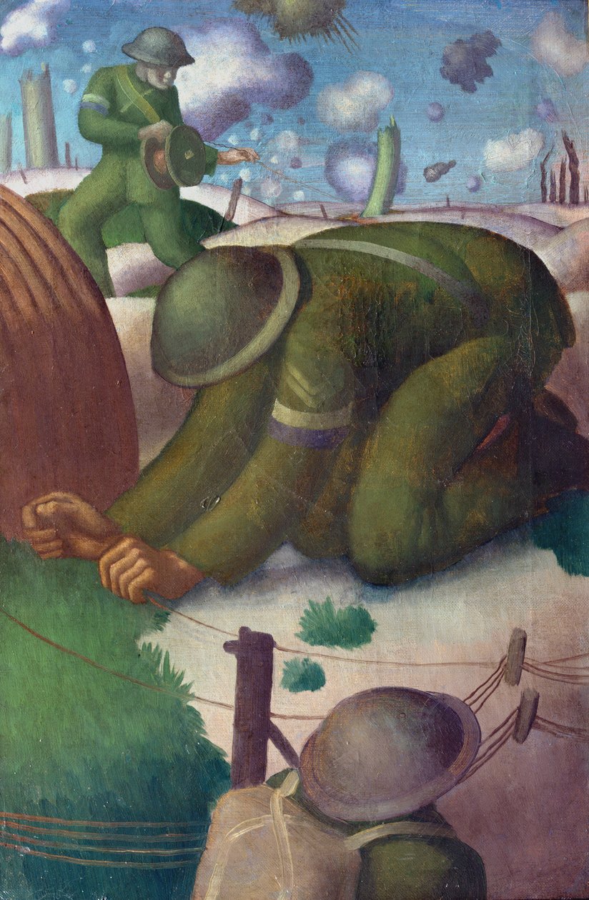 Telefon Kablosu Döşeme, c.1919 by Colin Unwin Gill