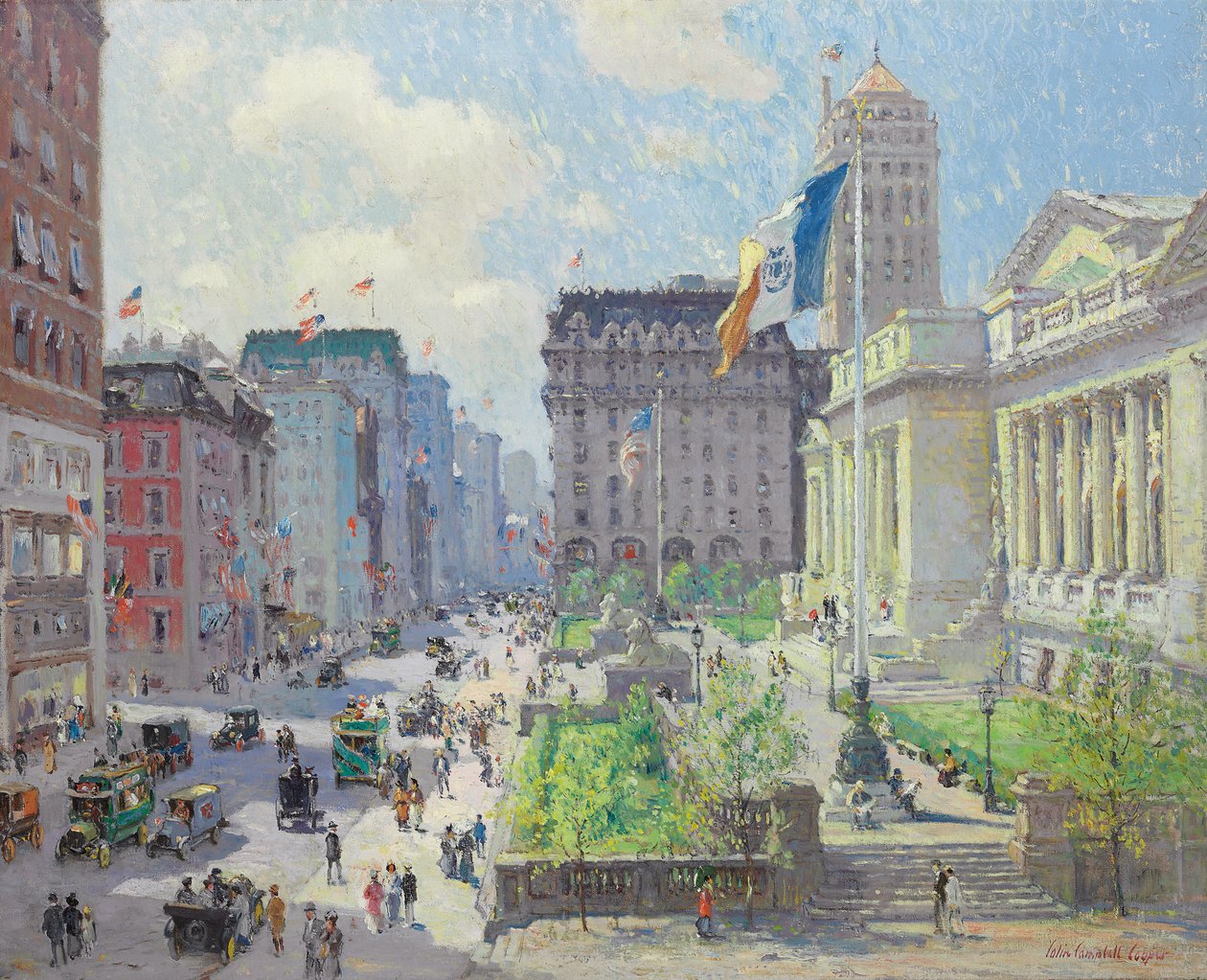 New York Halk Kütüphanesi (tuval üzerine yağlı boya) by Colin Campbell Cooper