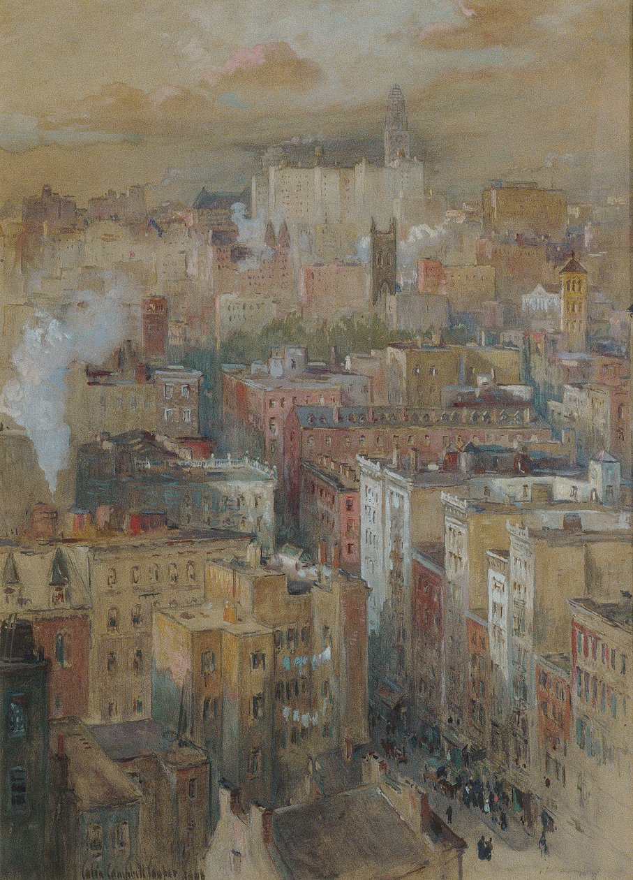 New York Şehri görünümü, c.1910 by Colin Campbell Cooper