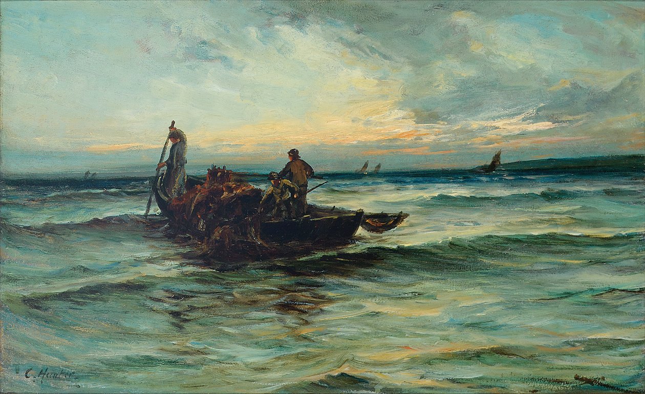 Gün batımında ağları çekmek by Colin Hunter