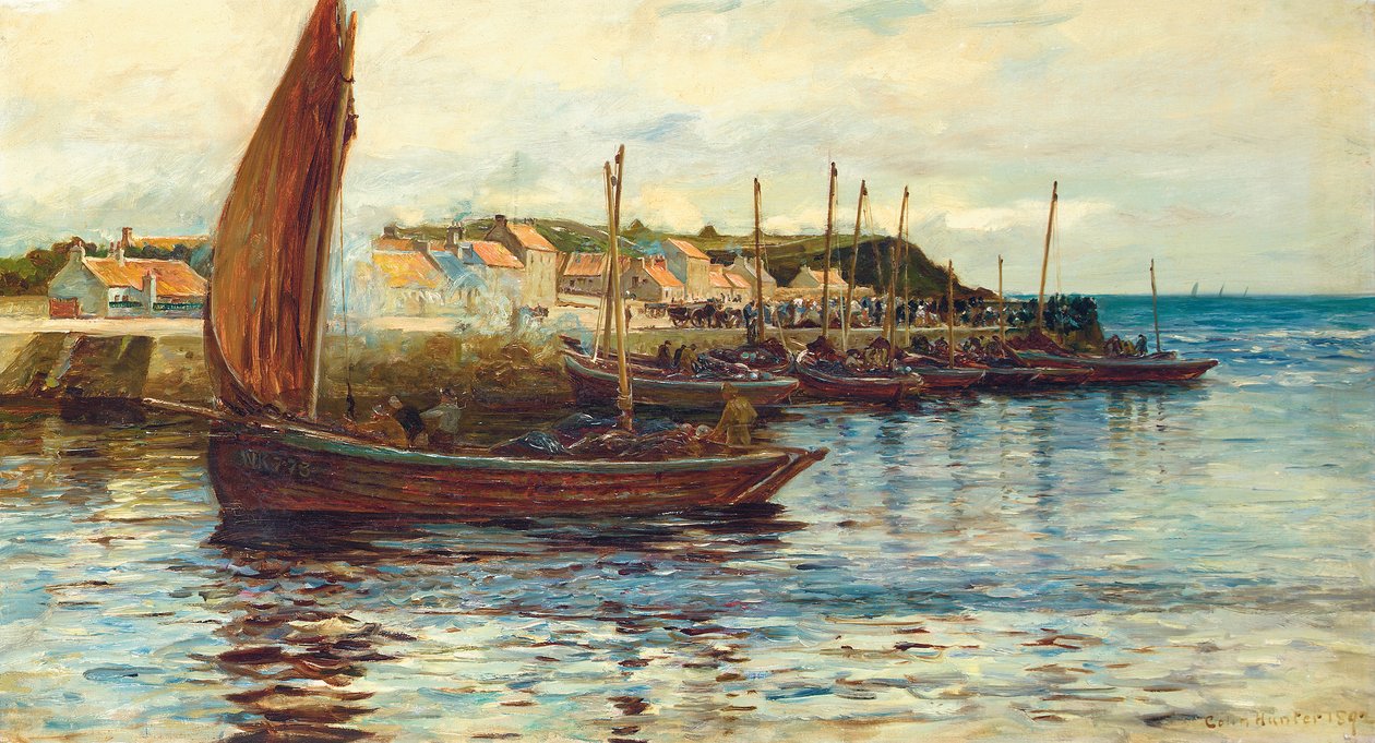 Oban limanında gemicilik, 1892 by Colin Hunter