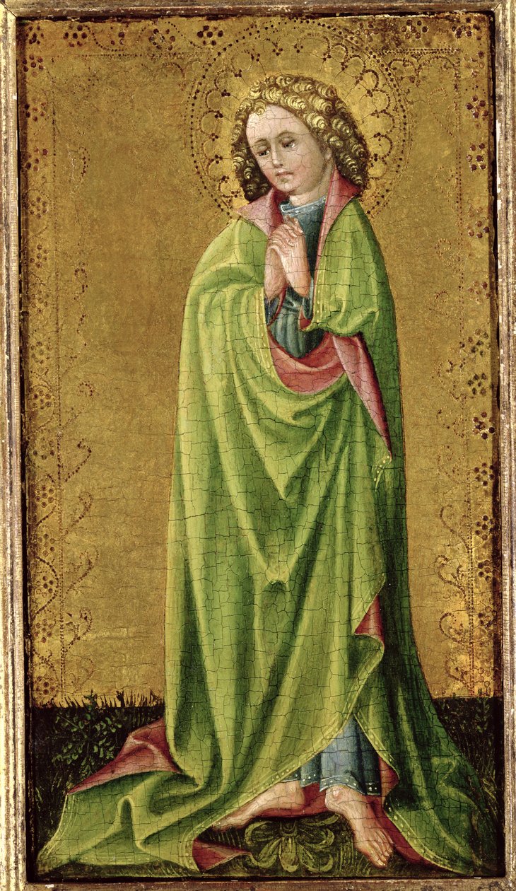 Aziz John the Evangelist, c.1415 (altın zemin paneli üzerine yağlı boya) by Cologne School