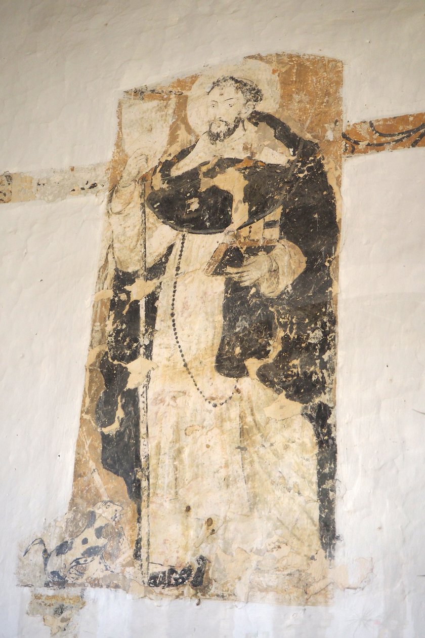 Santo Domingo de Guzman duvar resmi, 18. yüzyıl, Santo Ecce Horio Manastırı, Barichara, Kolombiya (taze) by Colombian School