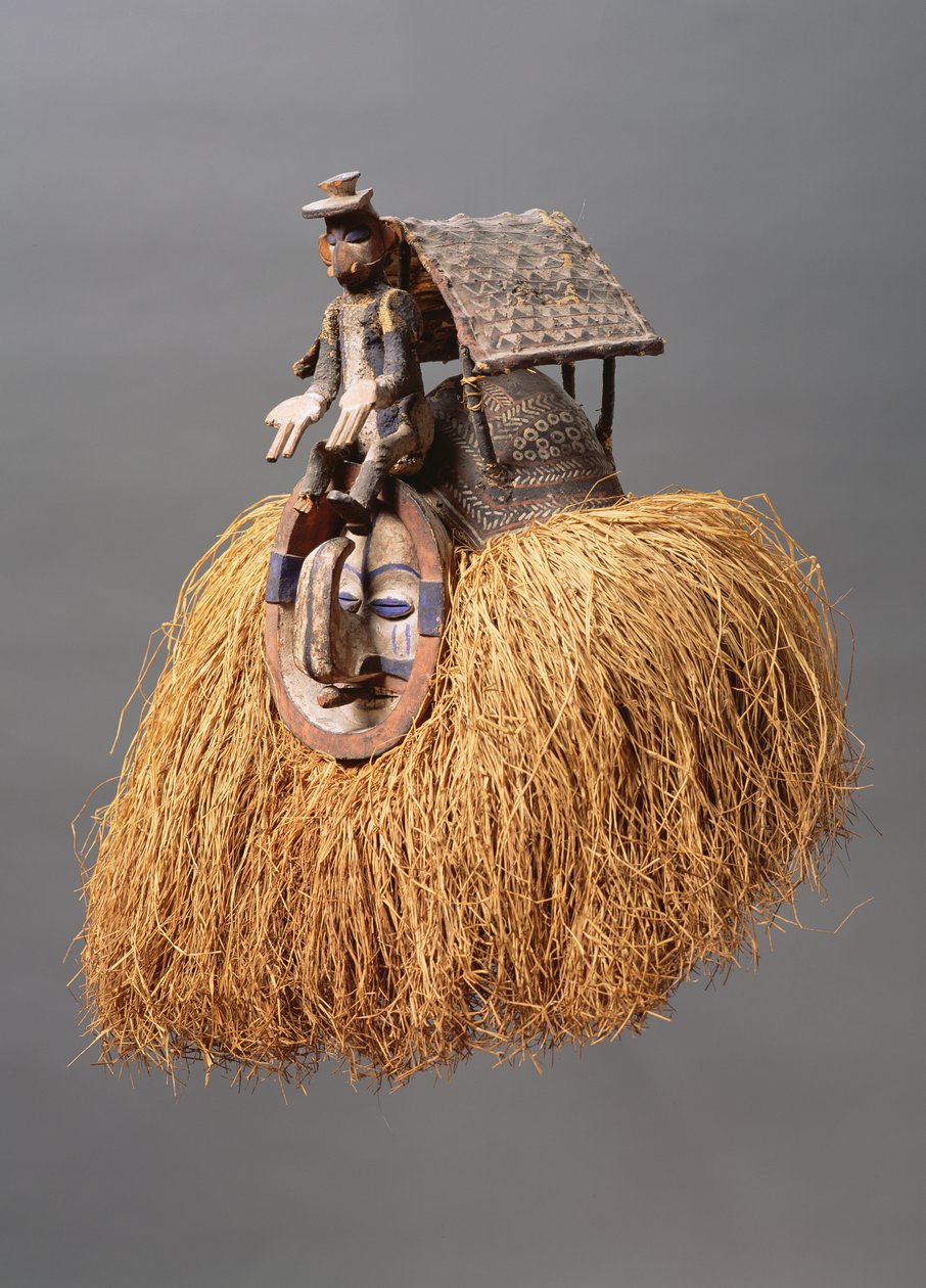 Maske (ahşap ve elyaf) (ayrıca bkz. 181649) by Congolese