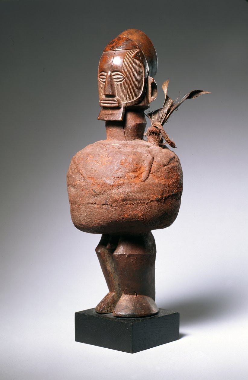 Nkisi Manevi Figür (ahşap, kil, tekstil ve tüyler) (ayrıca bkz. 181653) by Congolese