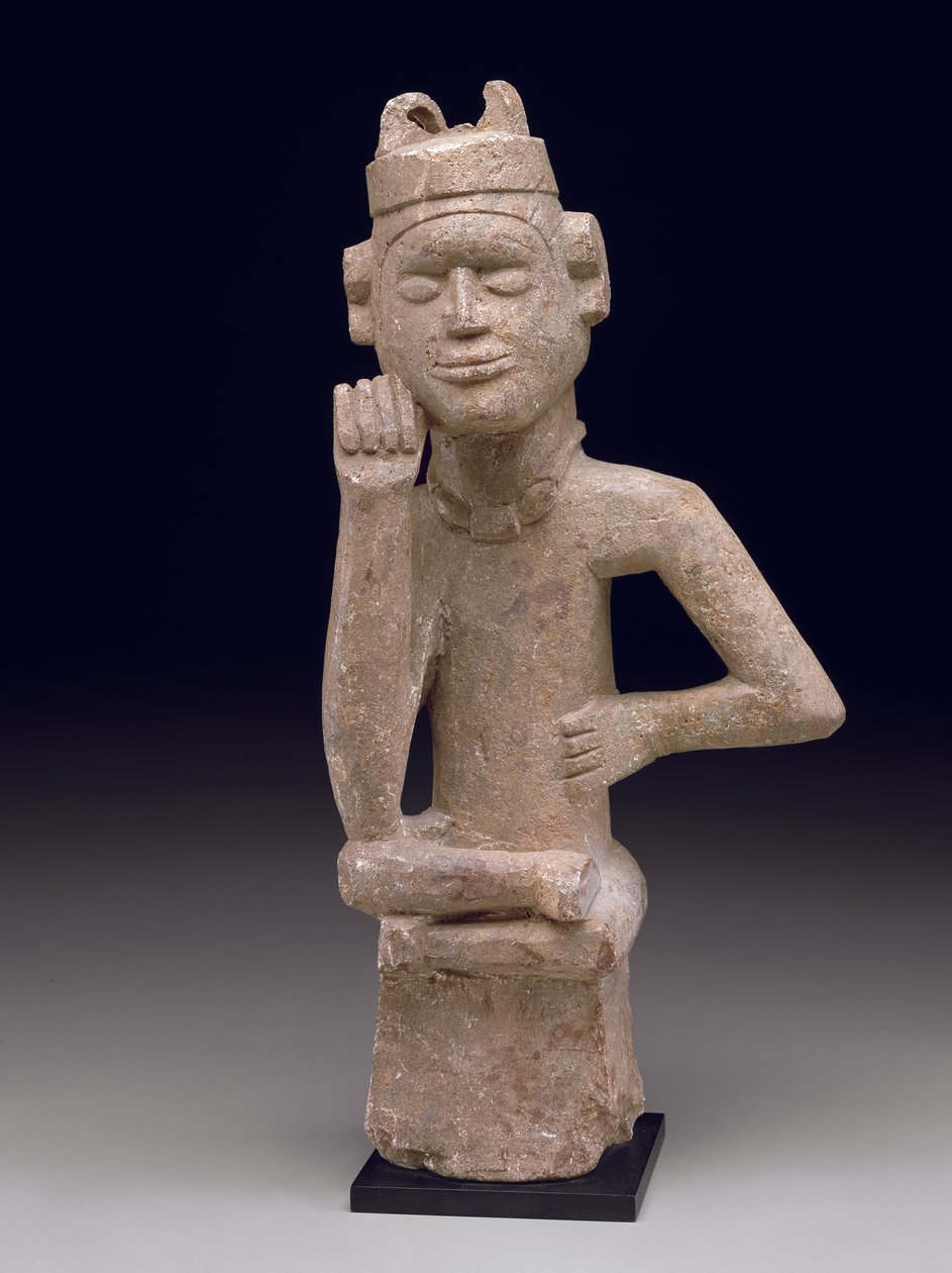 Seated male figure (ntadi), late 19th or early 20th century (steatite) by Congolese Congolese