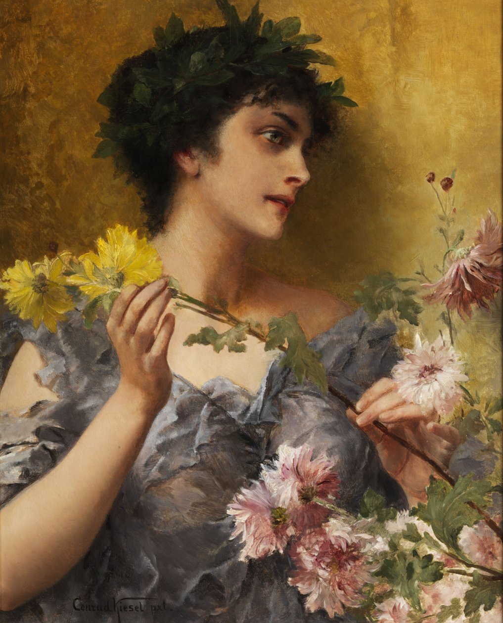Çiçeklere saygı duruşu by Conrad Kiesel