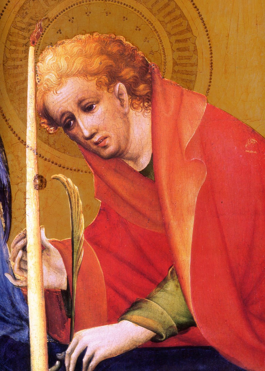 Dortmund, Marienkirche, Konrad von Soest, Marienaltar, orta panel, Johannes by Conrad von Soest