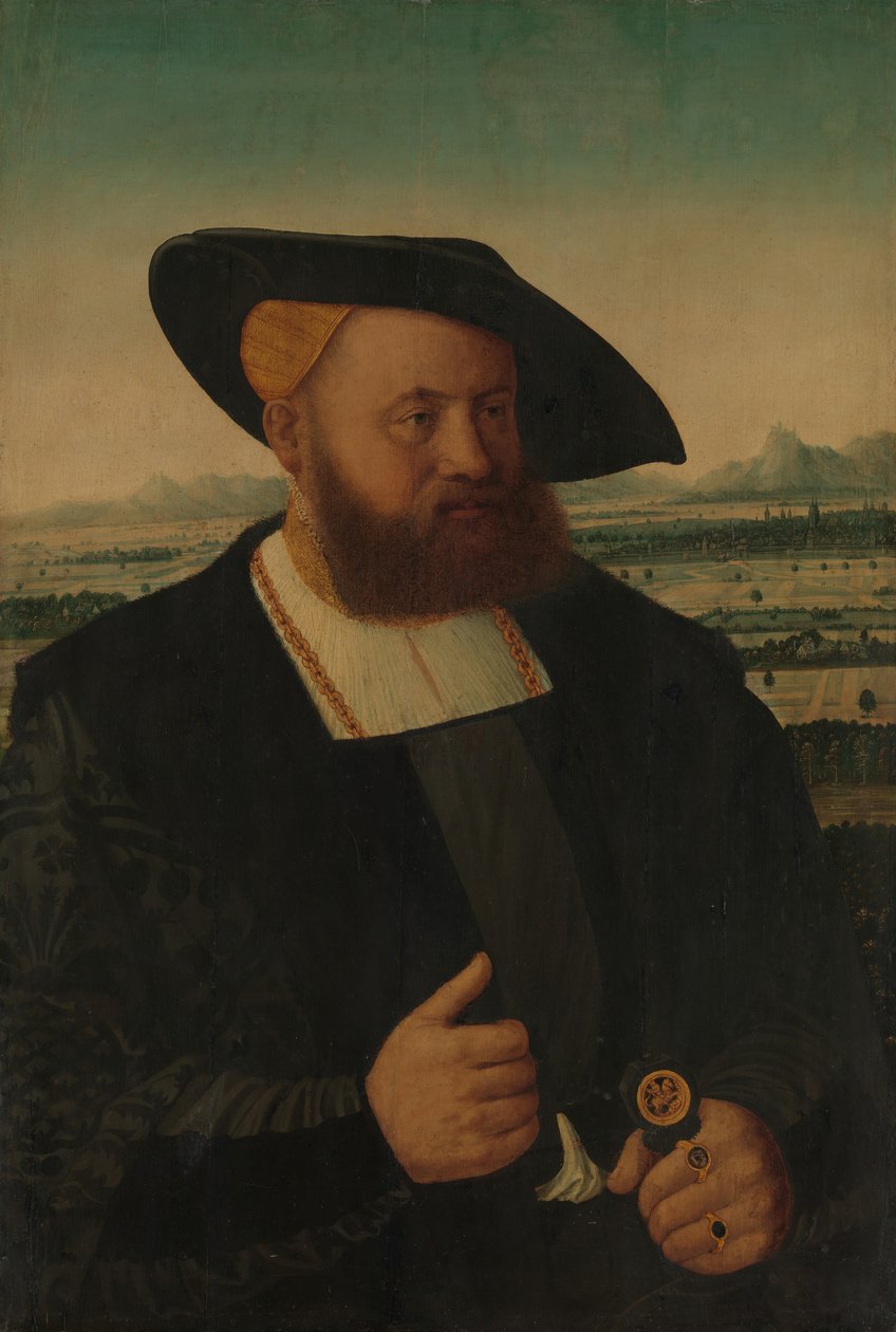Mühür Yüzüğünde Moors Kafası Olan Bir Adamın Portresi. by Conrad Faber von Creuznach
