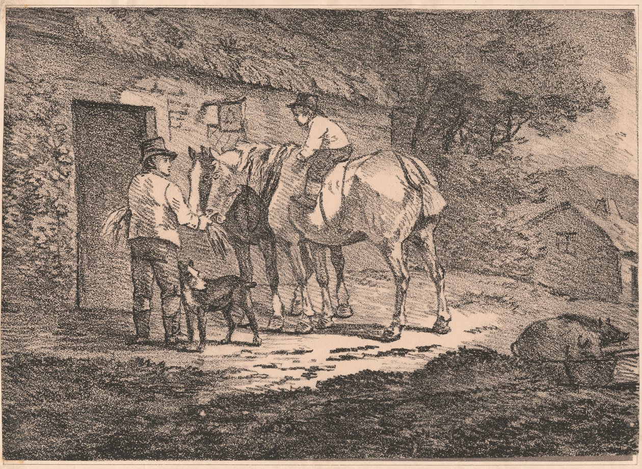Kulübe Kapısındaki Atlar by Conrad Gessner