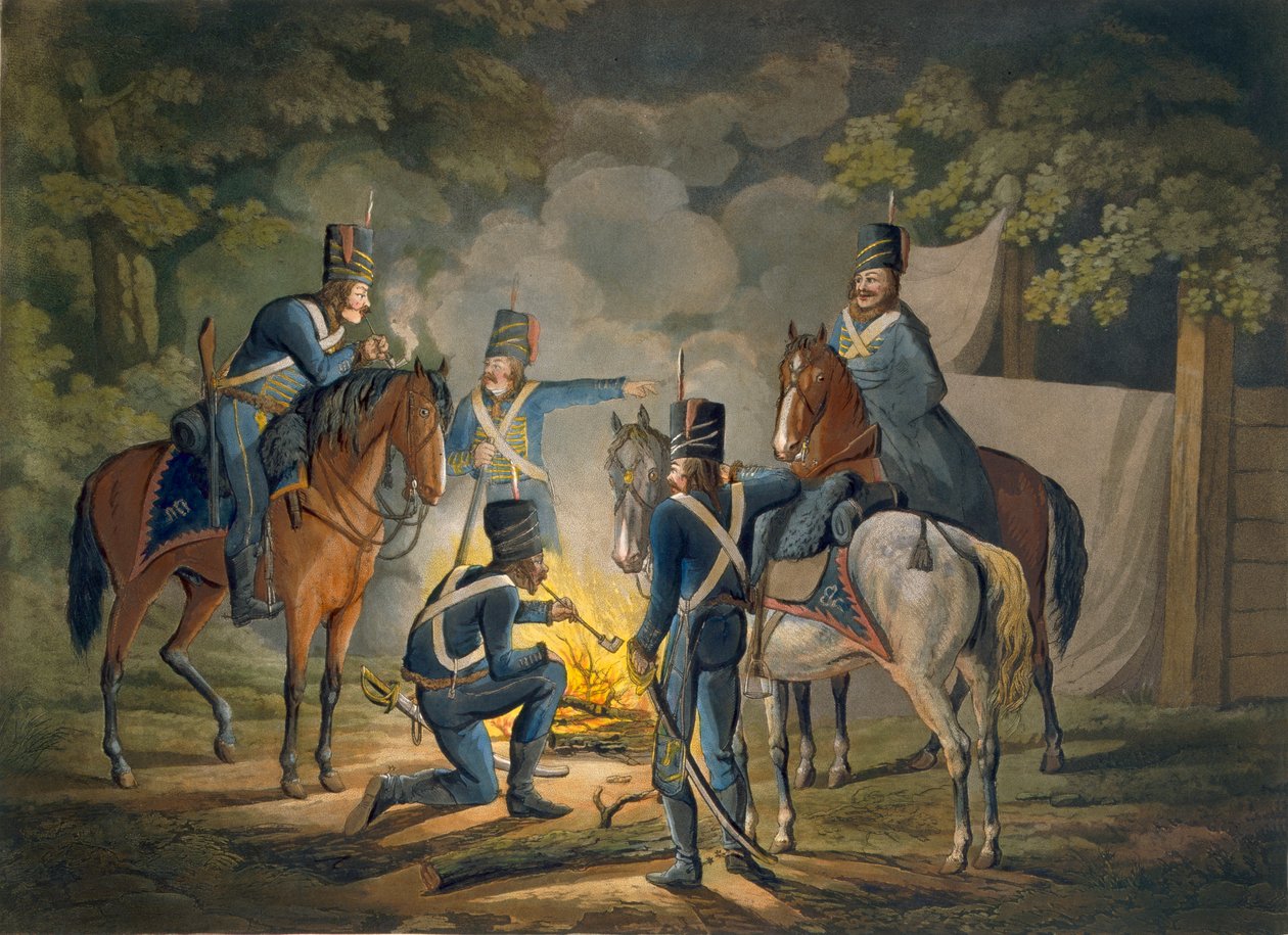 Prusya Hussars Bir Gece Kazağı Üzerinde, c.1799-1802 by Conrad Gessner