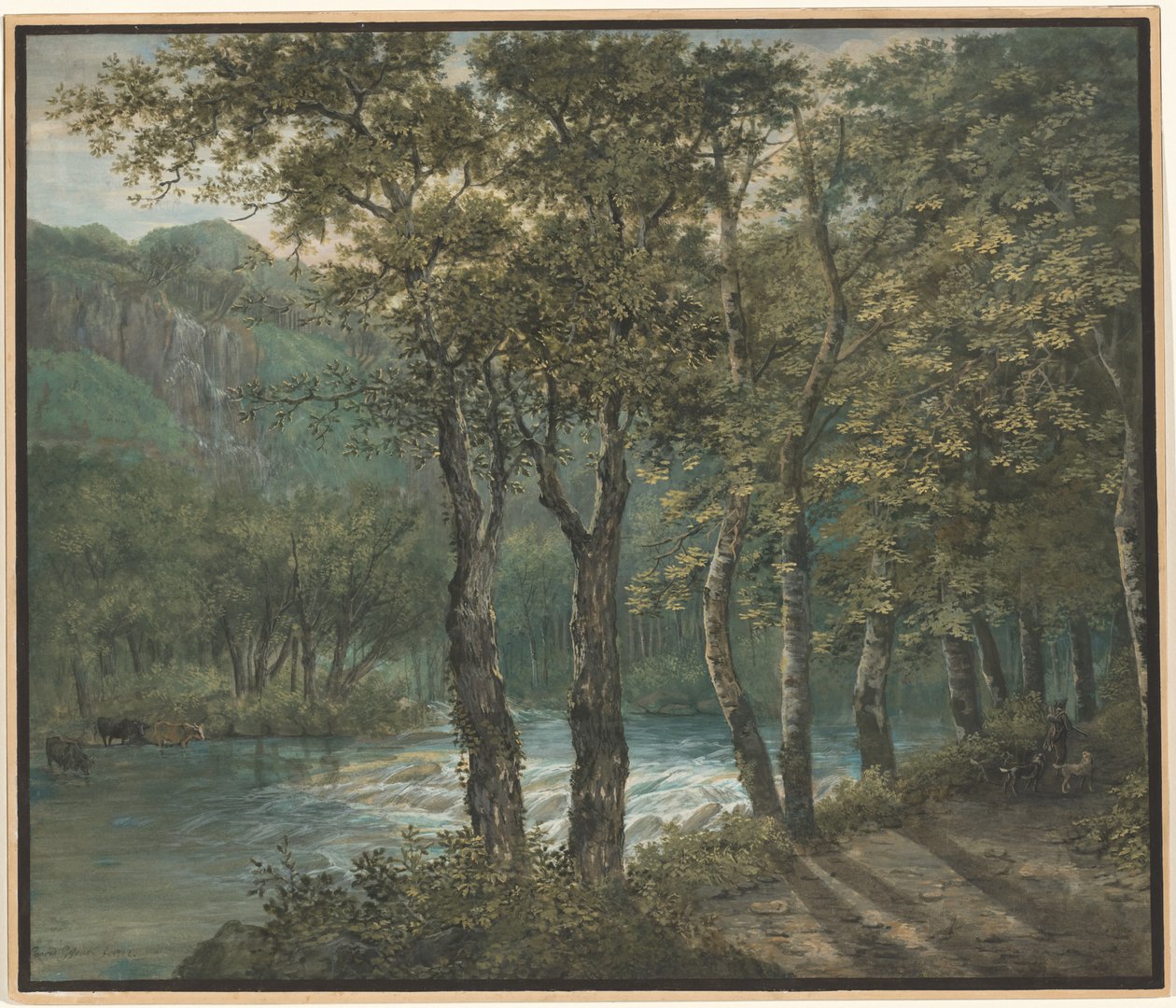 Sihl Nehri Boyunca Ağaçların arasından Süzülen Güneş Işığı by Conrad Gessner